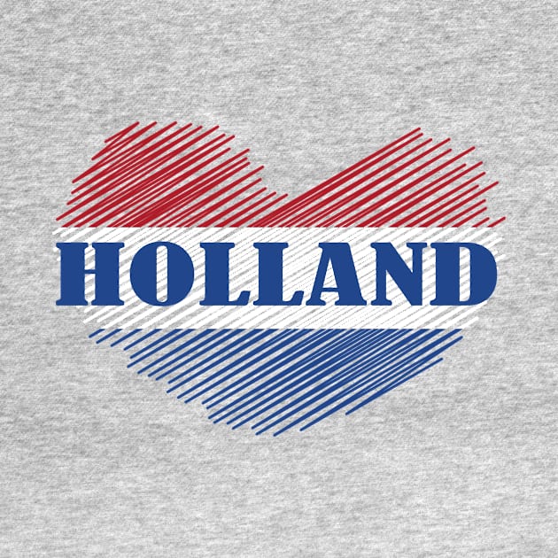 Netherlands Holland Heart Flag Design by Sanu Designs